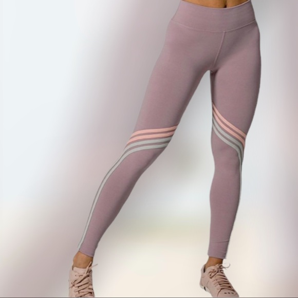 925fit Pastel Rainbow Stripe Leggings - Picture 3 of 7